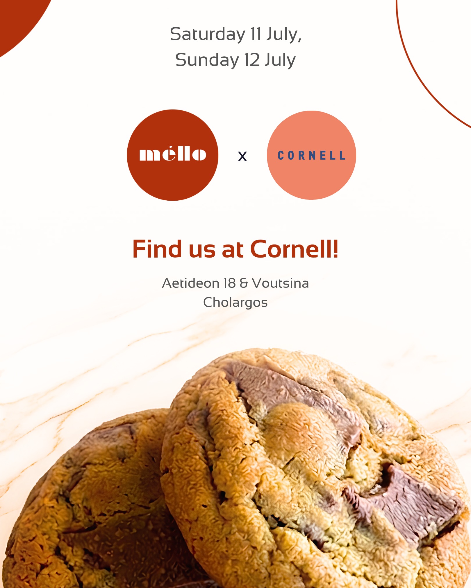 Join us this weekend at @cornell_thebar in Cholargos! 🧡